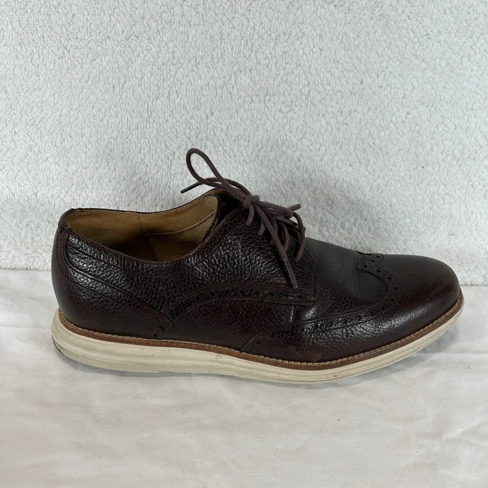 Cole Haan Grand Series Mens 10.5 M Brown Leather Wingtip Oxford Shoes C26475